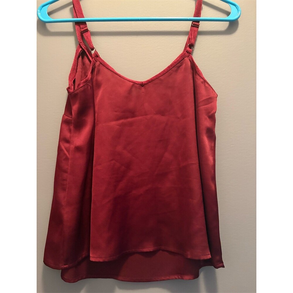 A New Day Camisole Tank Top Womens XS Maroon V-Neck Adjustable Straps - Picture 3 of 8